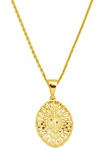 Markiz Yaşam Çiçeği 14 Ayar Altın Kolye