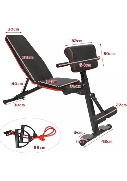 Hepitop Mekik Sehpası Ayarlanabilir Sırt Desteği, Direnç Lastiği, Çok Amaçlı Egzersiz Bench Sehpası fiyatları