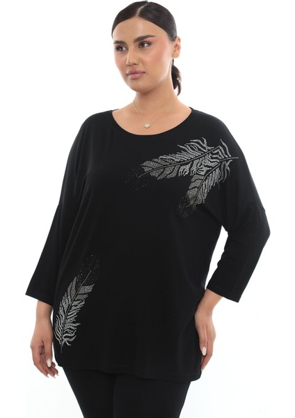 Yaprak Desenli Çeyrek Kol Viskon modelleri