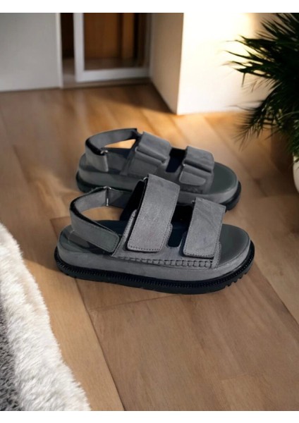 Freent Gri Cırtlı Kadın Sandalet – Rahat ve Şık Yazlık Model modelleri