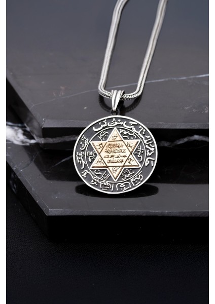 Gümüş Mührü Süleyman Erkek Kolye