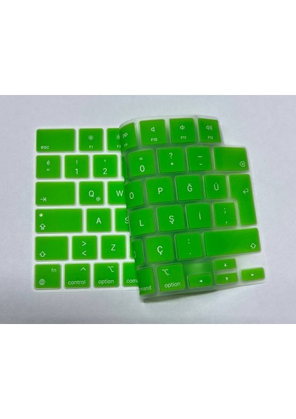 Macbook Pro 14.2 Inç 2025 A3185 A3401 M4 Işlemcili Uyumlu Türkçe Q Silikon Klavye Koruyucu modelleri