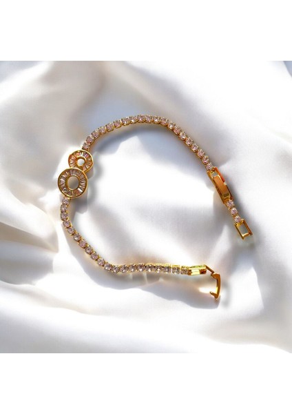 Halka Figürlü Su Yolu Şık Klipsli Çelik Bileklik