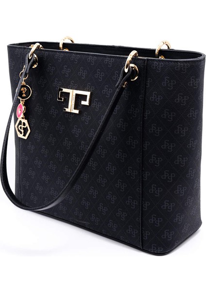 Kadın Omuz Çantası 1176-46280 Sılver Polo Bayan Çantası M178 Siyah-Mat Siyah