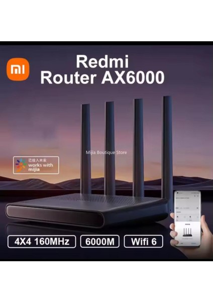 Xiaomi Redmi AX6000 Wifi Yönlendirici Örgü Sistemi Wifi 6 160 Mhz Bant Genişliği 8 Kanal Sinyal Amplifikatörleri fiyatları
