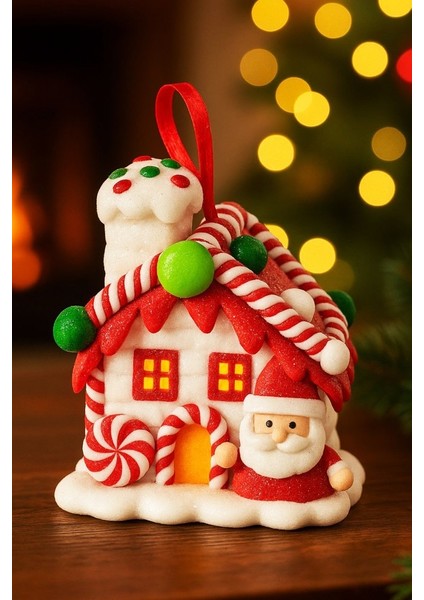 Işıklı Yılbaşı Süsü Dekor Noel Baba Figürlü Şeker Ever Ev