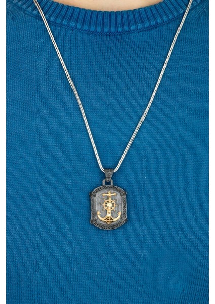 Özel Tasarım Vintage Çapa Gümüş Erkek Kolye fiyatları