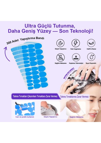 300 Adet Çift Taraflı Tak Çıkar Yapıştırma Bantı