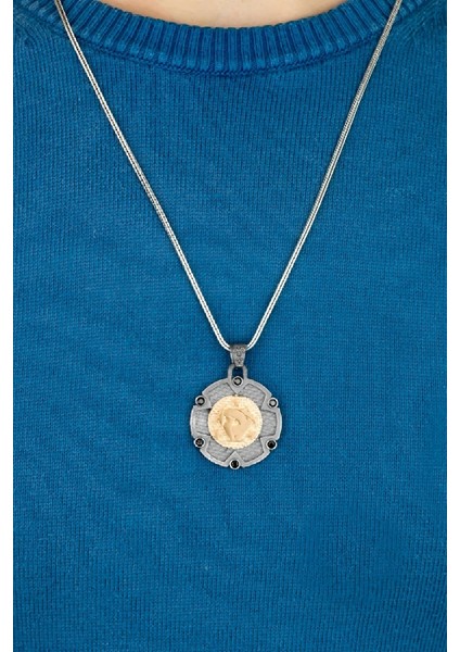 Özel Tasarım Vintage Zirkon Taşlı Teşkilat-I Mahsusa Gümüş Erkek Kolye fiyatları