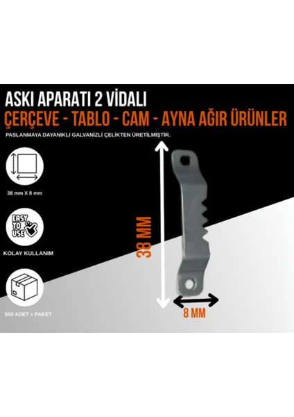 Vidalı Tırtıl Askı Küçük 100 Adet ve Montaj Vidaları fiyatları