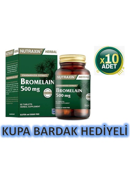 Bromelain 500 mg 60 Tablet 10 Adet
