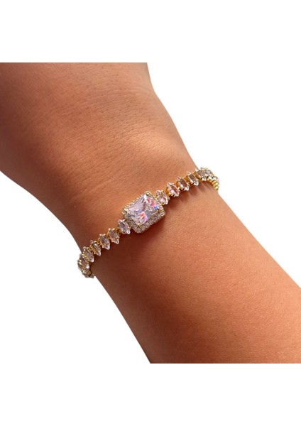 Oval Iri Baget Taşlı Klipsli Kadın Şık Çelik Bileklik fiyatları