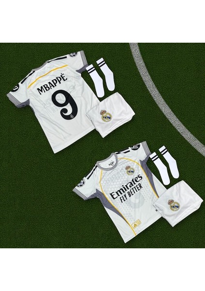 Real Madri’d Mbappe 2025/26 Sezon Çoraplı Futbol Çocuk Forması 3’lü Set fiyatları