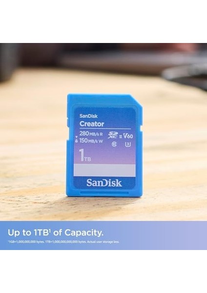 Creator Sdxc Uhs-Iı 1 Tb Bellek Kartı, V60, 6k ve 4K Uhd, Okuma Hızı, 280 Mb/s'ye Kadar, Su ve Toza Dayanıklı, Rescuepro Deluxe, Class 10, U3, V60 fiyatları