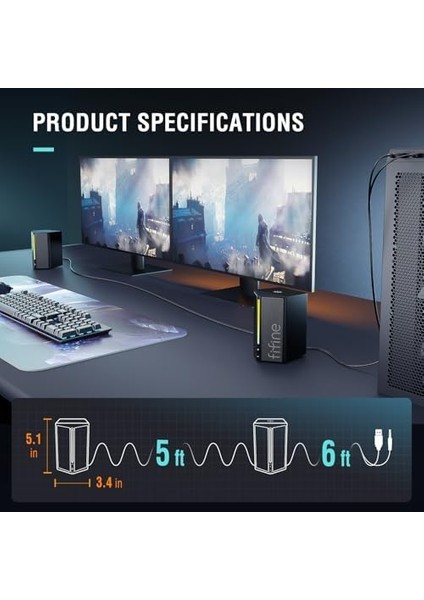 Bilgisayar Hoparlörü, Rgb'li Masaüstü Bilgisayar Hoparlörleri, Ses Kontrolü, Oyun Hoparlörleri USB ile Çalışan, 3,5 mm Aux Ses Kablosuyla Çalışır, Dizüstü Bilgisayar Monitörü, Telefon fiyatları