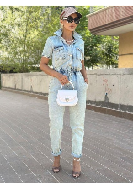 24823 Çıt Çıtlı Jean Tulum Mavi modelleri