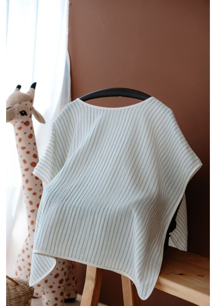 Müslin Emzirme ve Puset Örtüsü | Line Series - Blue