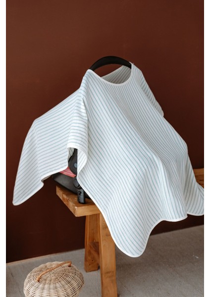 Müslin Emzirme ve Puset Örtüsü | Line Series - Blue indirimleri