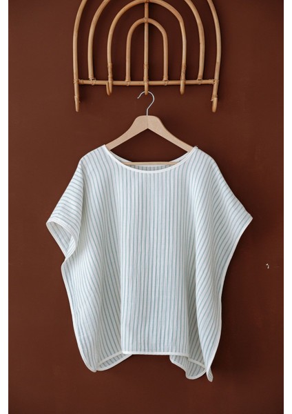 Müslin Emzirme ve Puset Örtüsü | Line Series - Blue