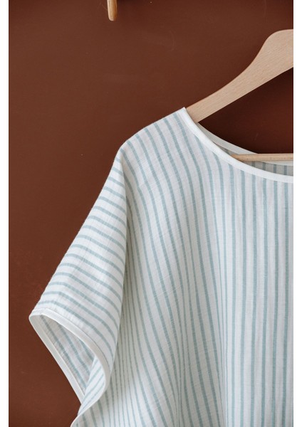 Müslin Emzirme ve Puset Örtüsü | Line Series - Blue