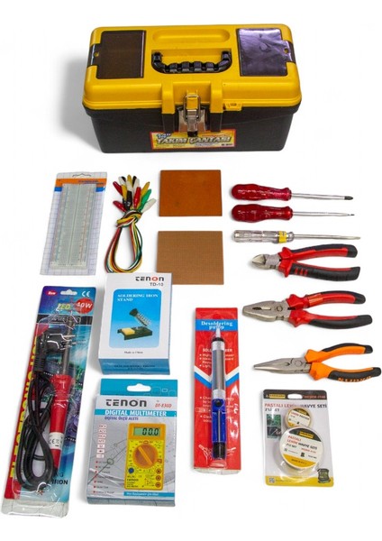 Meslek Lisesi Elektrik Elektronik El Aletleri Takım Çantası – Multimetre, Pense ve 16 Parça Set fırsatları