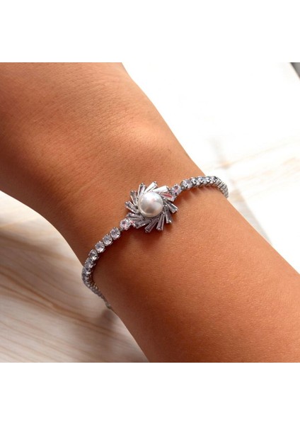 Inci Detaylı Çiçek Figürlü Su Yolu Klipsli Çelik Bileklik fiyatları