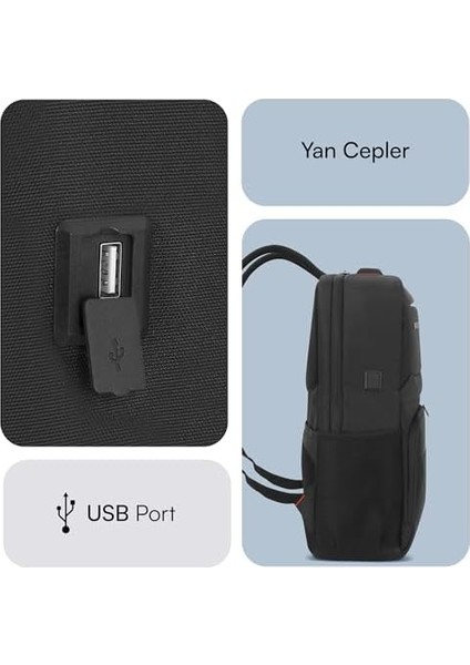 Business x MCC-804 14.1 Inç Laptop Sırt Çantası, Mackbook Sırt Çantası, USB Şarj Portlu Bilgisayar ve Notebook Çantası, Kadın Erkek Bilgisayar Iş Çantası, Üniversite Okul Çantası, Siyah fiyatları
