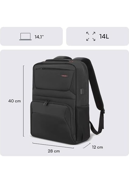 Business x MCC-804 14.1 Inç Laptop Sırt Çantası, Mackbook Sırt Çantası, USB Şarj Portlu Bilgisayar ve Notebook Çantası, Kadın Erkek Bilgisayar Iş Çantası, Üniversite Okul Çantası, Siyah modelleri