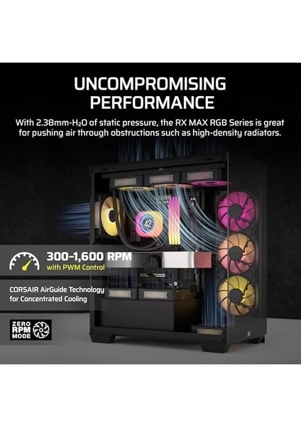 Icue Lınk RX140 Max Rgb 140 mm Pwm Kalın Fan, Yüksek Statik Basınç, Manyetik Kubbe Yatak, Tekli Fan, Siyah modelleri