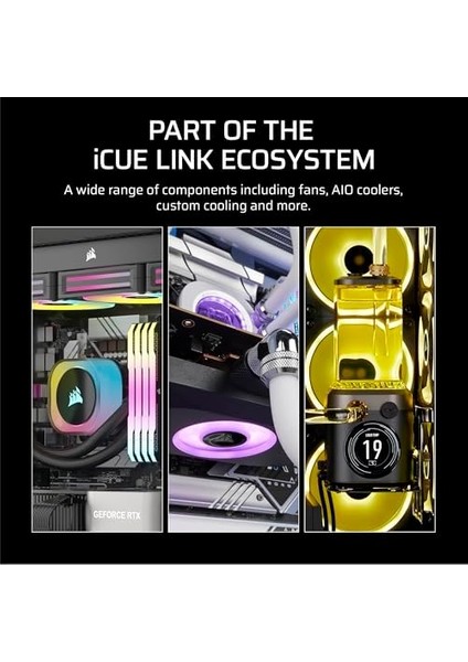 Icue Link RX140 Max Rgb 140 mm Pwm Kalın Fanlar Icue Link Sistem Hub ile - Yüksek Statik Basınç - Manyetik Kubbe Rulman - Ikili Paket - Beyaz modelleri