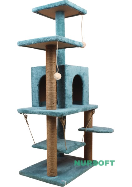 Y01 Salıncaklı Yuvalı Lüx Kedi Tırmalama Oyun Evi modelleri