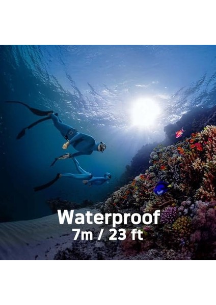 Realishot WP9500 - Su Geçirmez Dijital Kamera, 7 M Su Geçirmez, 24 Mp, Zoom 18X, 4K Video, 2,9 Inç / 1,4 Inç Çift Ekran - Siyah modelleri