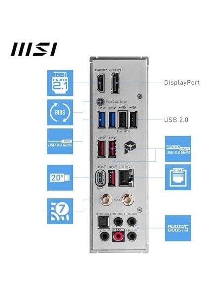 Pro Z790-A Max Wıfı Soket 1700 Ddr5 7800MHZ(OC) Pcı-E Gen5 M.2 Usb3.2 Dp HDMI 1x2.5g Lan Wı-Fı 7 Atx Anakart fiyatları