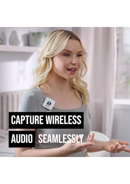 Wireless Me Dual, Dahili Mikrofonlu Kablosuz Mikrofon Seti, Gain Assist Teknoloji, 100 Metre Menzil - Beyaz fiyatları