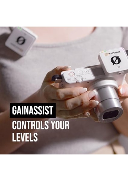 Wireless Me Dual, Dahili Mikrofonlu Kablosuz Mikrofon Seti, Gain Assist Teknoloji, 100 Metre Menzil - Beyaz modelleri