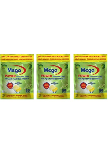Bulaşık Makinesi Tableti 50 Li x 3 Paket