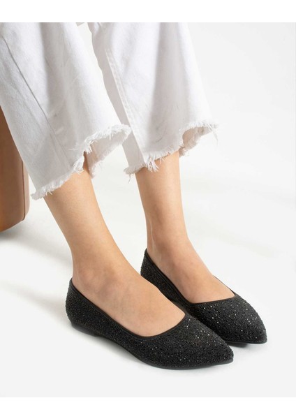 Taşlı Kauçuk Taban Babet 331-1454 Kadın Babet