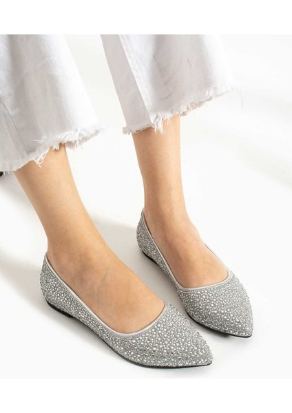 Taşlı Kauçuk Taban Babet 331-1454 Kadın Babet