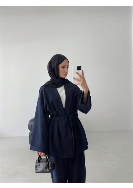 Kadın Oversize Dokuma Kumaş Kuşaklı Tunik-Pantolon Alt Üst Takım,ikili Takım modelleri