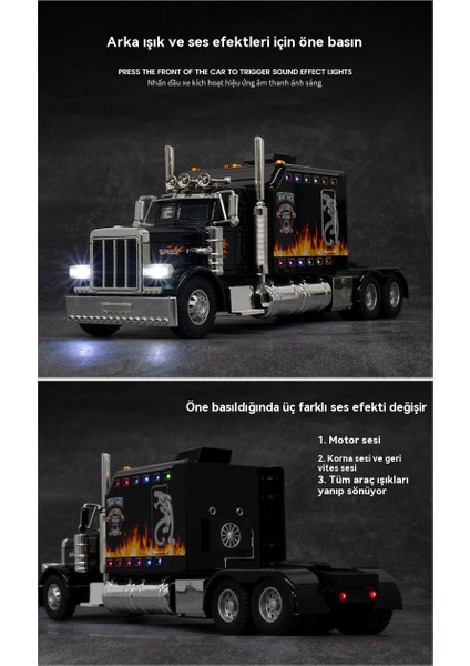 Alaşım Araba Modeli 1:24 Peter Bilt 389 Amerikan Römork Ses ve Işık Oyuncak Araba Modeli Süsleme (Yurt Dışından) fırsatları