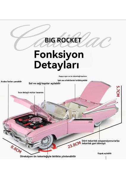 Araba Modeli 1:24 Caddy Büyük Roket Cabrio Alaşımlı Spor Araba Modeli Satılımlar (Yurt Dışından) indirimleri