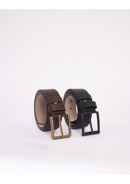 Erkek 2'li Set 4 cm Kahverengi 4 cm Siyah Spor kemer modelleri