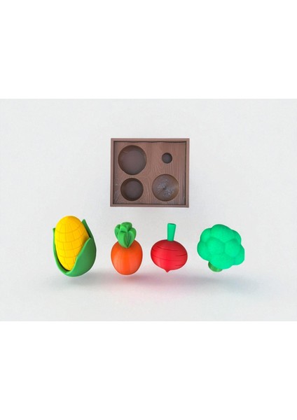 Sebze Bahçesi Oyuncağı - Mısır - Havuç - Turp Brokoli Hareketli Havuçlar - Dekoratif Ürün