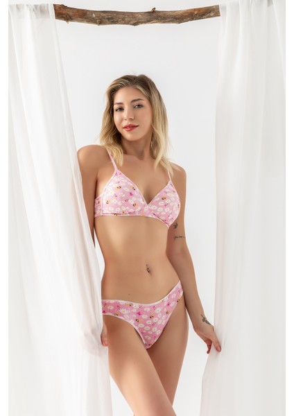 - Pamuklu Desenli, Üçgen Sütyen Pembe (MGP1961) fiyatları