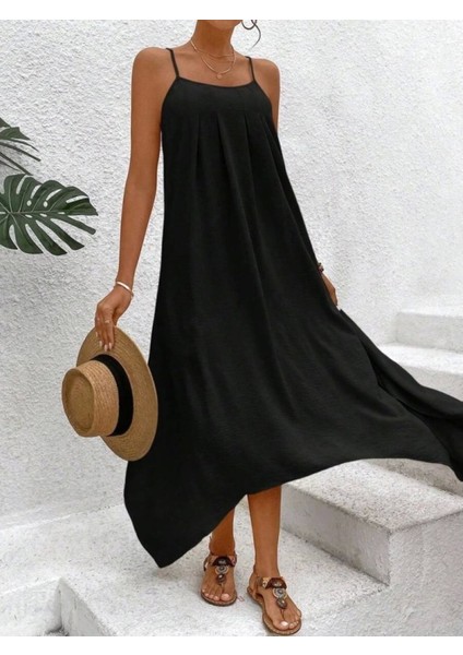 Kadın Ip Askılı V Yakalı Asimetrik Detaylı Aerobin Elbise fırsatları