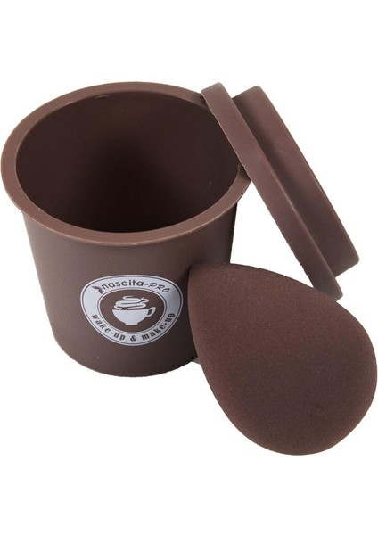 Coffee Espresso Makyaj Süngeri Kokusuz Hafif Tasarım Seyahat İçin Uygun Kahverengi modelleri