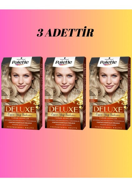 Deluxe 9-1 Elmas Sarısı Saç Boyası x 3 Adet