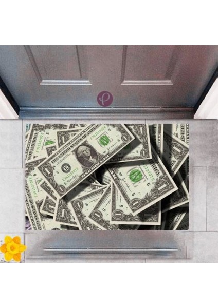 Kapı Önü Paspası Dekoratif Dijital Baskı Dolar P-2331