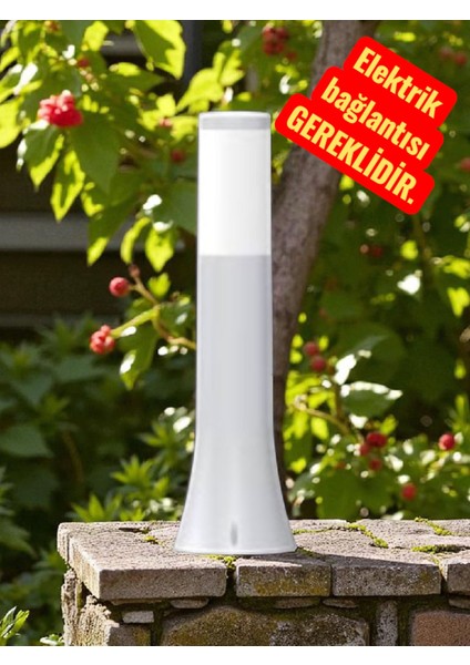 54 Cm, Plastik Gövde E27 Duylu Set Üstü Bahçe Armatürü, Elektrikle Çalışır Kaliteli Bahçe Apliği