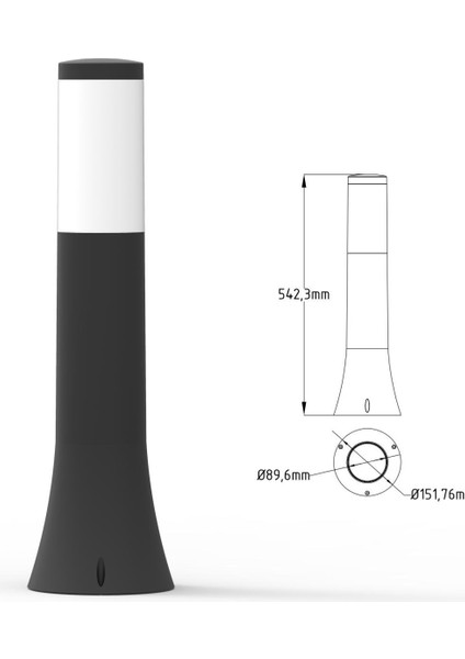54 Cm, Plastik Gövde E27 Duylu Set Üstü Bahçe Armatürü, Elektrikle Çalışır Kaliteli Bahçe Apliği indirimleri